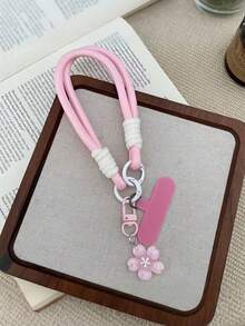 樱花吊坠手机腕带 - 可拆卸防丢腕带，适用于手机壳和钥匙扣