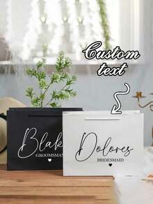 1 Túi Quà Cưới Tùy Chỉnh Cho Phù Dâu/Phù Rể, Túi Giấy Tái Sử Dụng Cá Nhân Hóa Cho Quà Tặng Và Quà Lưu Niệm Của Cô Dâu, Đa Chức Năng, Bền, Thanh Lịch, Tái Sử Dụng, Tinh Tế, Thời Trang, Chất Lượng Cao, Nhiều Màu Sắc, Hiện Đại, Tùy Chỉnh, Cá Nhân Hóa, Độc Đáo, Món Quà Lý Tưởng Cho Anh Ấy, Món Quà Lý Tưởng Cho Cô Ấy, Bạn Trai, Bố, Bạn Gái, Mẹ - Nhiều màu - Xem 3