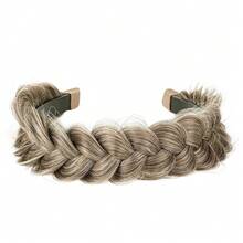 TOECWEGR Braided Headband WithTooth Wide Braid Messy Hair Hoop WomenFashion Hair Accessories (Caramel Blonde Hair) - 焦糖金髮 - 查看 2