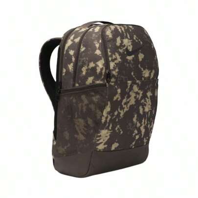  Ba lô có khóa kéo, logo Nike, cỡ nhỏ, unisex, kiểu đôi, màu nâu.