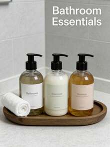 Oval Wooden Tray, Bathroom Storage, Living Room Decor, Kitchen Organization, Kitchen Decor, Bathroom, Wooden Tray, It Can Hold Perfumes, Candles, Soaps, Jewelry And More, Ideal Gift For Ramadan, Valentine's Day And New Year - Brown - View 6