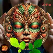 1 Stück runde Metallblechplatte - Afrikanische Maske Wanddekoration, vielseitiges Hofschild für Zuhause, Bauernhof, Garten, Garage, wetterfeste Outdoor-Anzeige, perfekte Raumdekoration mit zufälligen Montagelöchern - Verschiedenfarbig - Übersicht 10