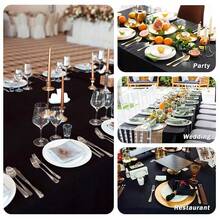 6 Pack Black Tablecloth, 60 X 102 Inch Polyester Fabric Rectangle Table Cloth Rectangular Table Covers 6ft For Party, Banquet, Dining, New Year Decorations, Graduation - 黑色的 - 查看 7