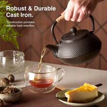 Teapot Set Japanese Cast Iron Kettle Cups Tea Pot - Black - View 2