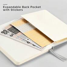 &And Per Se Dotted Journal Notebook, A5 Hardcover Leather Bullet Dotted Journal, 160 Pages 100 Gsm Thick Paper, 3 Sheets Of Stickers Included- 5.7'' X 8'' (Grey) - 160點陣160點陣 - 查看 7