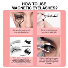 Waloshow 2 Paia di ciglia magnetiche con pinzette professionali, riutilizzabili, ciglia fitte a incrocio, design misto di ciglia naturali, adatte per uso quotidiano, lavoro, studio, viaggio, feste e altre occasioni - nero - Visualizzare 10