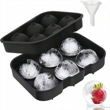 1Pack Silicone Ice Cube Tray, Skull & Rose & Diamond Shaped Ice Cube Molds, Suitable For Chilling Cocktails, Whiskey, And Juice - Black - View 6