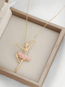 1件可爱甜美百搭休闲芭蕾舞女孩优雅时尚项链 - 芭蕾少女項鍊 - 查看 2