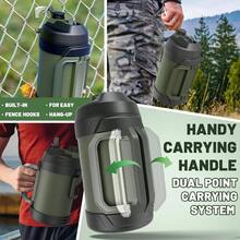 Gallon Jug, 128oz Large Insulated Stainless Steel Sports Jug, Large Triple Wall Vacuum Insulation Bottle - Keeps Cold To 48 Hrs - Sweat Proof, Gym, Hiking Camping - 軍綠色 + 128 盎司 - 查看 5
