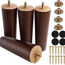 4pcs/Set Black Wooden Furniture Legs, Conical Replacement Coffee Table Legs, Furniture Feet, Sofa Legs, Chair Legs, Loveseat Legs, Footstool Legs, Vanity Legs, Side Table Legs - Black - View 8