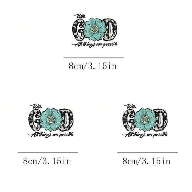 1张/2张/3张混色字母热转印乙烯基贴纸，适用于T恤、牛仔裤、口罩、背包 - DIY季节性装饰、家居装饰、节日服装定制，易于粘贴，经久耐用。 - 彩色 - 查看 7