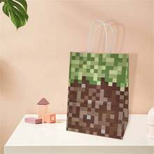 12个装我的世界主题礼品袋，糖果袋，适用于家庭生日派对装饰、回礼袋、学校活动礼物 - 彩色 - 查看 3