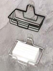 2pcs Stainless Steel Soap Dish Holder, Bathroom Soap Tray Rack, Wall Mounted Soap Dish Holder - Multicolor - View 2