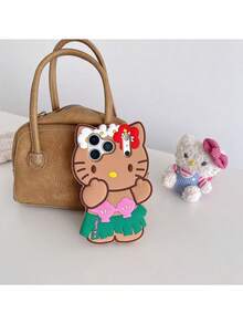 SANRIO 1个三丽鸥品牌棕色可爱豹纹蝴蝶结Hello Kitty 3D硅胶防水防震手机壳，兼容 17系列、11/12/12 Pro、13/14/15、13 Pro/14 Pro/15 Pro、12 Pro Max/13 Pro Max/14 Pro Max/15 Pro Max、16、16 Pro、16 Pro Max、17、17 Pro、17 Pro Max，情人节、情侣的理想之选。 - 棕色 - 查看 2