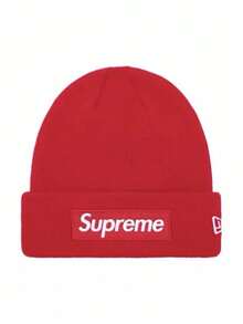 Supreme Box Logo Beanie (BOGO) | Authentic Unisex Knitted Acrylic Headwear | Essential Streetwear Cold Weather Accessory - 紅色 - 查看 2