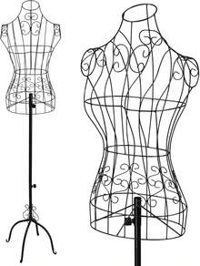 Wire Mannequin Stand Vintage Adjustable Height Dress Display Form For Display - Default - View 7