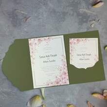 10 Pieces Of Tri-Fold Wedding Invitation Cards, Envelopes With Petal-Edged Designs, (Excluding The Cards) Invitation Slips, Featuring A Simple And Elegant Aesthetic, Pocket-Style Invitations. 5x7 Inch DIY-Designable Invitations. Festival Supplies, Birthday Supplies. Wedding, Invitations, Envelopes. - Multicolor - View 7