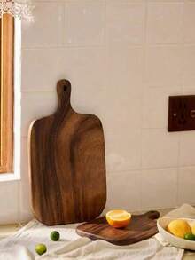 1 件装红木砧板 - 木质厨房切菜板，时尚长柄，实木材质，适用于切割肉类、奶酪、面包、蔬菜和水果 - 可作熟食板或奶酪拼盘，是美食切片和展示的理想之选，便携式露营砧板，现代乡村厨房必备。母亲节礼物、圣诞节礼物、乔迁礼物、婚礼季厨房用品。 - 木質顏色 - 查看 4