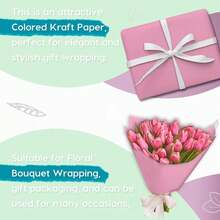 SMART&CASUAL 15\ X 450\ (37.5') Kraft Paper Roll For Art Craft Supplies Gift Wrapping Moving PacFKing  Painting Drawing Paint Easel Poster Chart Paper (Light Pink, 15\ W X 450\ L (37.5')) - 淺粉紅色 - 查看 5