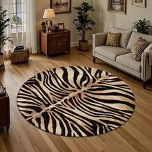 1 Peça Tapete Redondo Estampa de Onça, Capacho, Tapete Pequeno, Carpete, Decoração Doméstica, Tapete de Área, Tapete Externo, Tapete de Quarto, Carpete Lavável - Multicolorido - Visão 2