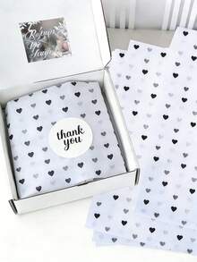 10 Stück schwarze herzförmige dünne Papiere - kleine Herz Sydney Papiere, vielseitig einsetzbare rosa und weiße dekorative Papiere geeignet für Geschenkverpackung, Scrapbooking, Sträuße, Basteln und Hochzeitsdekoration, ideal für Valentinstag, Hochzeiten, Geburtstagsparty Zubehör - Verschiedenfarbig - Übersicht 1