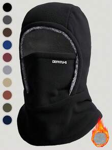 1pc Winter Warm Balaclava Hat With Face Mask, Outdoor Cycling Skiing Windproof Thermal Lined Thick Hat Scarf Mask 3-In-1 Set - Multicolor - View 11