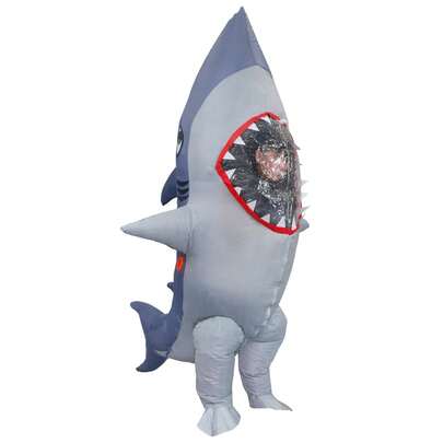 1pc Upright Shark Inflatable Costume, Unisex Inflatable Costume - Full Body Heart-Themed Fancy Dress, Suitable For Halloween, Carnival, Christmas And Various Event Parties