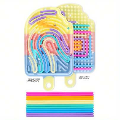 Children & Adult Sensory Activity Board, Double-Sided Stress Relief Sensory Toy Board, Comes With Portable Travel Bag And 12 Strings, Also Includes Separately Packaged Silent Board, Suitable For Boys And Girls