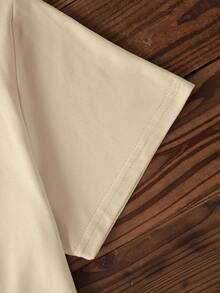 Women's Valentine's Day Ombre Heart Print Short Sleeve Round Neck T-Shirt, Gentle Minimalist Casual Style, Comfortable & Versatile, Fashionable Spring/Summer Wear, Suitable For Dates, Shopping And Everyday - Khaki - View 5