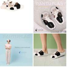 Pantuflas para Mujer Comodas Suaves y Calidas Zapatillas de Peluche de Decanso para Casa Ideal para Invierno y Clima Frio - 23,0 cm+blanco - Ver 14