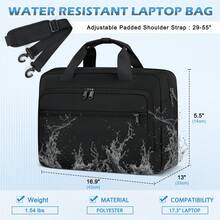 Large Capacity Multi Compartment Casual Travel Laptop Briefcase Bag - 黑色 - 查看 2