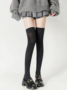 1-2 Pairs Over-The-Knee Socks For Women, Thigh High Socks With Silicone Non-Slip Grip, Comfortable Knee High Socks For Spring, Autumn, Winter - Multicolor - View 8