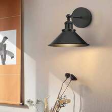 2 Sets Battery Powered Swing Arm Wall Lamps, Cordless Industrial Wall Lights With Remote Control, Adjustable, Suitable For Bedroom, Farmhouse, Hallway - Multicolor - View 6