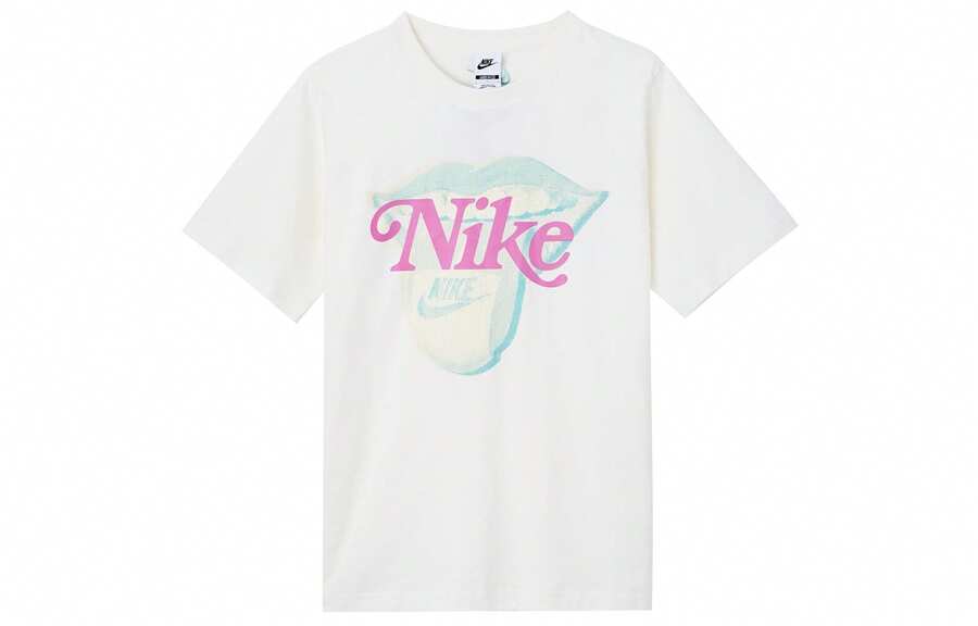 Nike Sportswear Classic Logo Short-Sleeve T-Shirt With Straight Shoulder Sleeve For Sporty And Casual Wear, Suitable For Running And Training - White - View 1