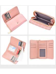 1pc Girl's Medium To Long Embroidered High-End Handbag, Wallet, Multi-Slot Card Bag, Fresh And Cute High-End Handbag, Great Valentine's Day Gift - Multicolor - View 3
