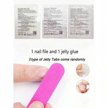 24pcs/Set French Almond-Shaped Ocean Style Elegant 3D Stereo Starfish, Red & Yellow Flower, Seashell, Golden Pearl Decorated Sweet Press-On Full Cover False Nails With 1pc Jelly Gel And 1pc Nail File, Adding A Romantic Touch For Daily Dates, Autumn/Winter - 多色-18 - 查看 6