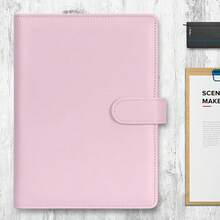 A5 Binder 6 Ring Personal Organizer Planner Binder Cover Makaron Pink Portfolio Folder For Women With Macaron Colors,6 Ring A5 Binder - 馬卡龍粉色 - 查看 3