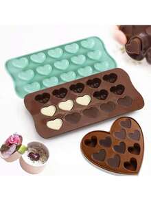 15-Cavity Heart Silicone Mold, Non-Stick Baking Tray, Handmade Baking Mold For Cakes, Chocolates, Candies, Jelly, Pudding, And Soap - Multicolor - View 5