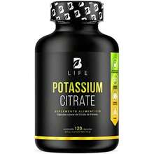B Life Company Citrato de Potasio 800 mg de Potasio (Provenientes de 1000 mg). Ingredientes Naturales de 120 Cápsulas. Potassium Citrate - / - Ver 1