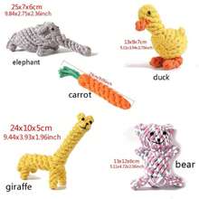 1Pc Bite Resistant Rope Dog Toy Pet Cleaning Teeth Chew Toys Cute Animals Shape Dog Molar Biting Rope Knot Ball - Multicolor - View 2
