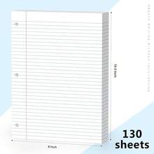 3-Pack White Loose Leaf Paper 390 Sheets Filler Paper 8 * 10.5 College Ruled 3-Hole Punched For 3-Ring Binders Notebook Lined 8\ X 10.5\ - White3Pack - View 3