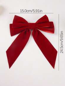 6件套女童纯色天鹅绒双层蝴蝶结发夹，适合幼儿和儿童的日常发饰 - 彩色 - 查看 7