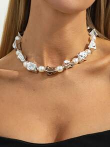 1pc/2pcs/3pcs Set Bohemian Geometric Irregular CCB Faux Pearl Beaded Necklace & Earrings, Elegant Fashion For Party, Casual, Couple Date, Wedding, Women's Holiday Birthday, Versatile Jewelry Gift - Jewelry - View 18