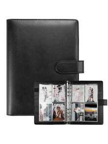 1 Set High-Quality Multifunctional A5 Photo Card Album, Fashionable Minimalist Album Design, Compact & Durable Organizer, PU Leather Loose-Leaf Cover, For Daily Planning, Note-Taking, Office Supplies, Card Collection - Multicolor - View 1