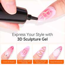 NEUZOJIT  Solid Nail Glue Gel, Super Strong&Long Lasting Soft Gel Nail Tips Glue For Acrylic Fake Nails, 3D Christmas Nail Art,Nail Gem,Soak Off UV&LED Lamp Needed,Christmas Home DIY&Salon - Nail Gel - 查看 2