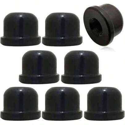8Pcs Lamp Finials Lamp Shade Harps - 1/2 Inch Decorative Finials With 1/4 - 27 Threaded Adapter Black