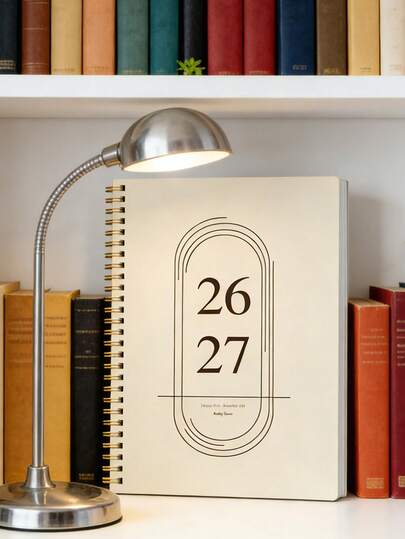 BUBU 2026-2027 B5 Size Minimalist 24-Month Calendar Planner, Suitable For School, Work And Home Planning, Office Supplies Home Decor