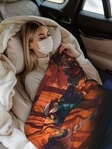 Stranger Merch Things Throw Blanket Warm Blankets Breathable Air Conditioner Blanket For Car Classic Outdoor Blankets For Picnic For All Season - màu đen - Xem 5