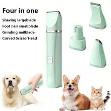 1 Pet Hair Trimmer Set With Nail Sharpener, 4-In-1 Electric Wireless Low-Noise USB Charging, Suitable For Dogs, Cats And Other Pets, Pet Grooming Set - Multicolor - View 3