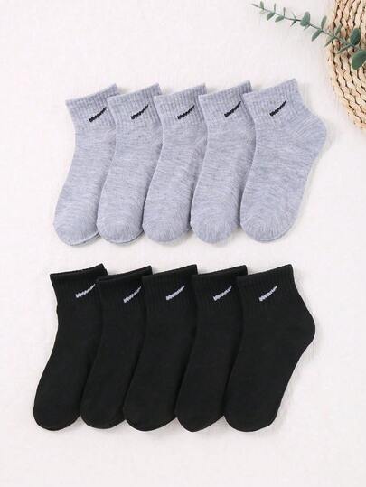 20 Pairs Kids Socks, Children Short Socks, Mid-Calf Socks, Sports Socks With Horizontal Stripes/Lines Design, Suitable For Daily Wear, Unisex For Boys And Girls, Fit For 1-16 Years Old, Breathable Soft And Comfortable